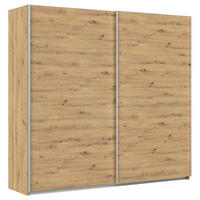 SCHWEBETÜRENSCHRANK  in Eiche Artisan  - Alufarben/Eiche Artisan, KONVENTIONELL, Holzwerkstoff/Metall (225/229/62cm) - Xora