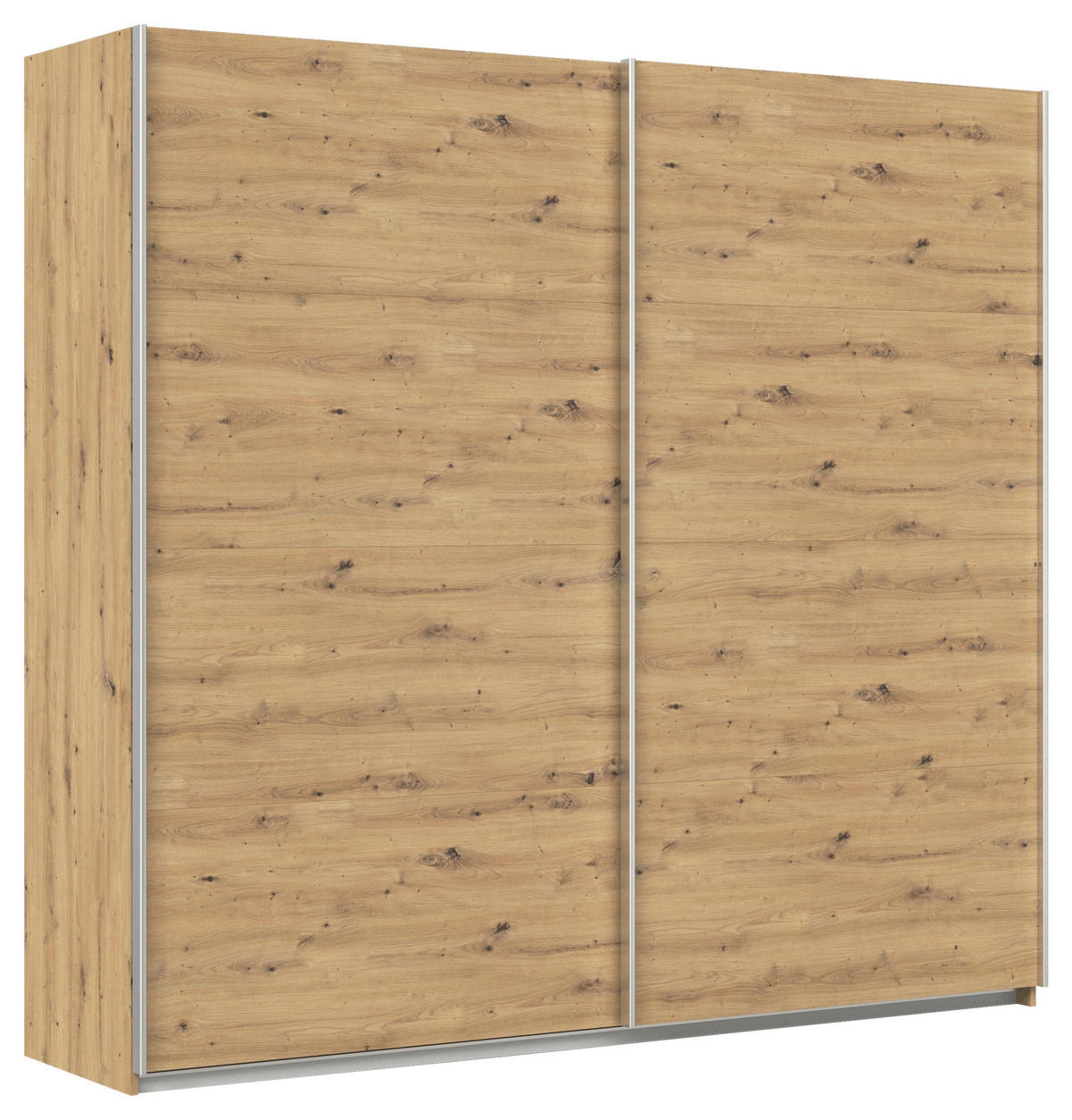 SCHWEBETÜRENSCHRANK  in Eiche Artisan  - Alufarben/Eiche Artisan, KONVENTIONELL, Holzwerkstoff/Metall (225/229/62cm) - Xora