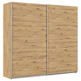 SCHWEBETÜRENSCHRANK  in Eiche Artisan  - Alufarben/Eiche Artisan, KONVENTIONELL, Holzwerkstoff/Metall (225/210/62cm) - Xora
