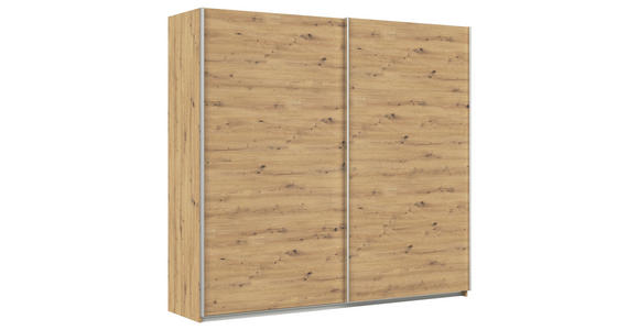 SCHWEBETÜRENSCHRANK  in Eiche Artisan  - Alufarben/Eiche Artisan, KONVENTIONELL, Holzwerkstoff/Metall (225/210/62cm) - Xora