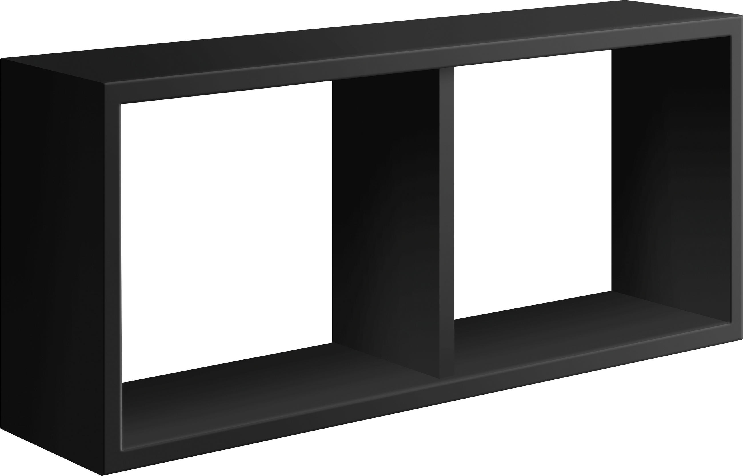 ETAJERĂ DE PERETE 59/30/14,5 cm - negru, Konventionell, material pe bază de lemn (59/30/14,5cm) - Xora