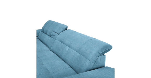 ECKSOFA in Mikrofaser Pastellblau  - Chromfarben/Pastellblau, Design, Textil/Metall (180/265cm) - Carryhome