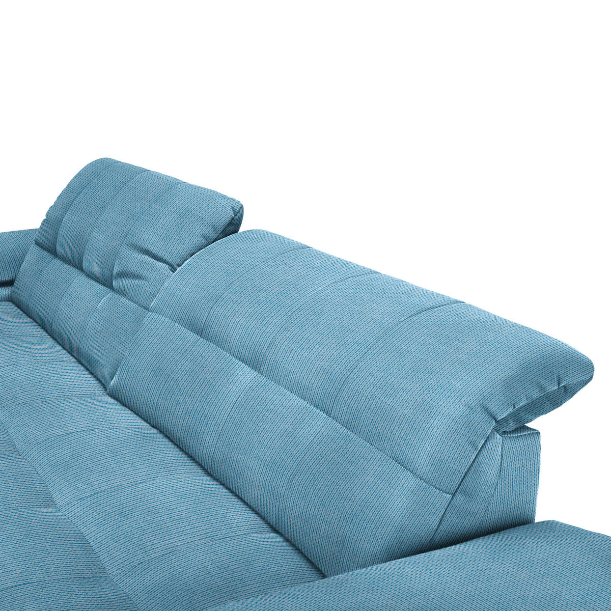 ECKSOFA in Mikrofaser Pastellblau  180/265 cm  - Chromfarben/Pastellblau, Design, Textil/Metall (180/265cm) - Carryhome