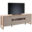 TV-ELEMENT Grau, Schwarz, Eichefarben  185/67/44 cm  - Eichefarben/Anthrazit, Design, Holzwerkstoff/Metall (185/67/44cm) - Hom`in