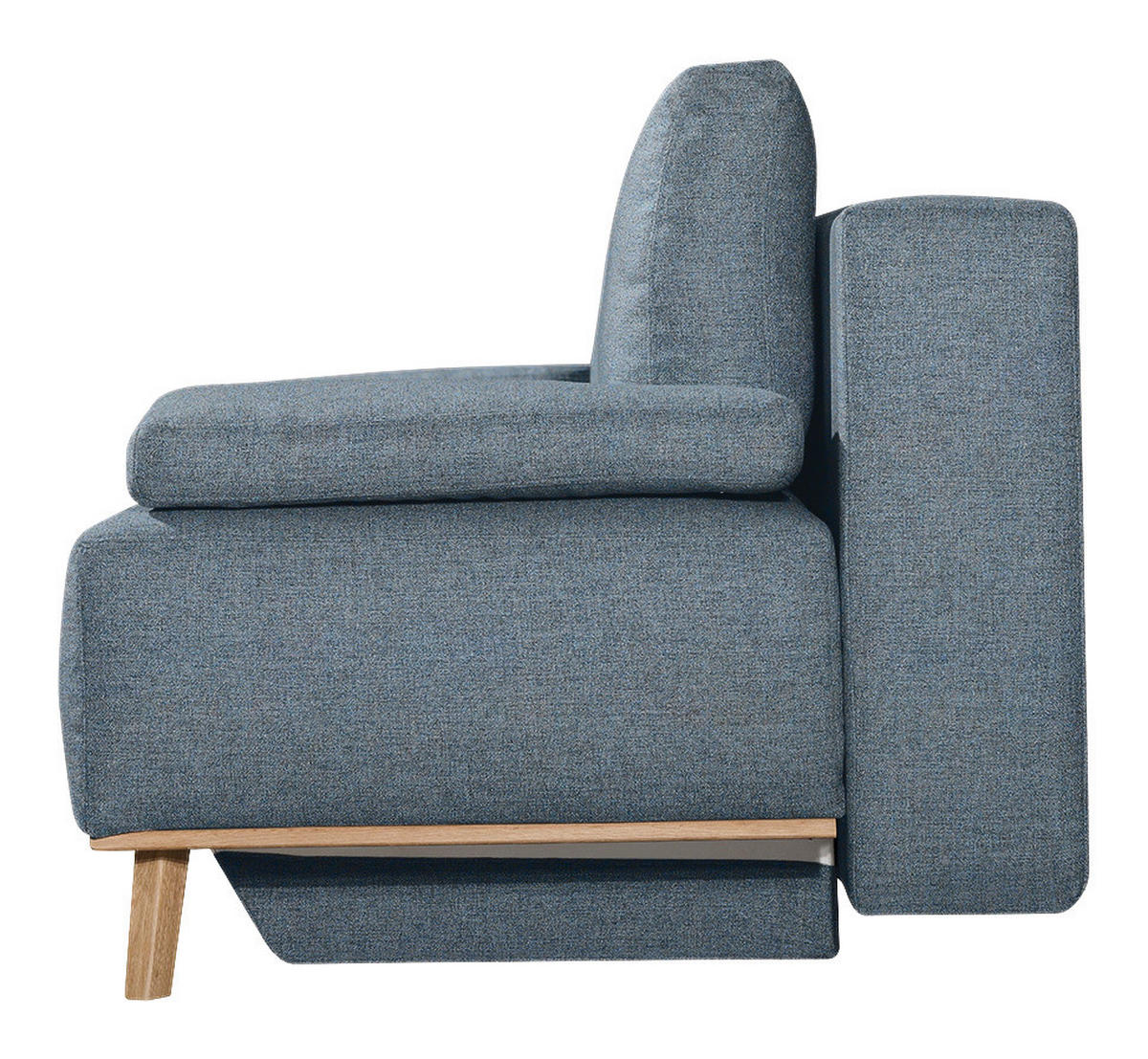 BOXSPRINGSOFA Blau, Grau  - Blau/Grau, Design, Holz/Textil (203/97/107cm) - Dieter Knoll