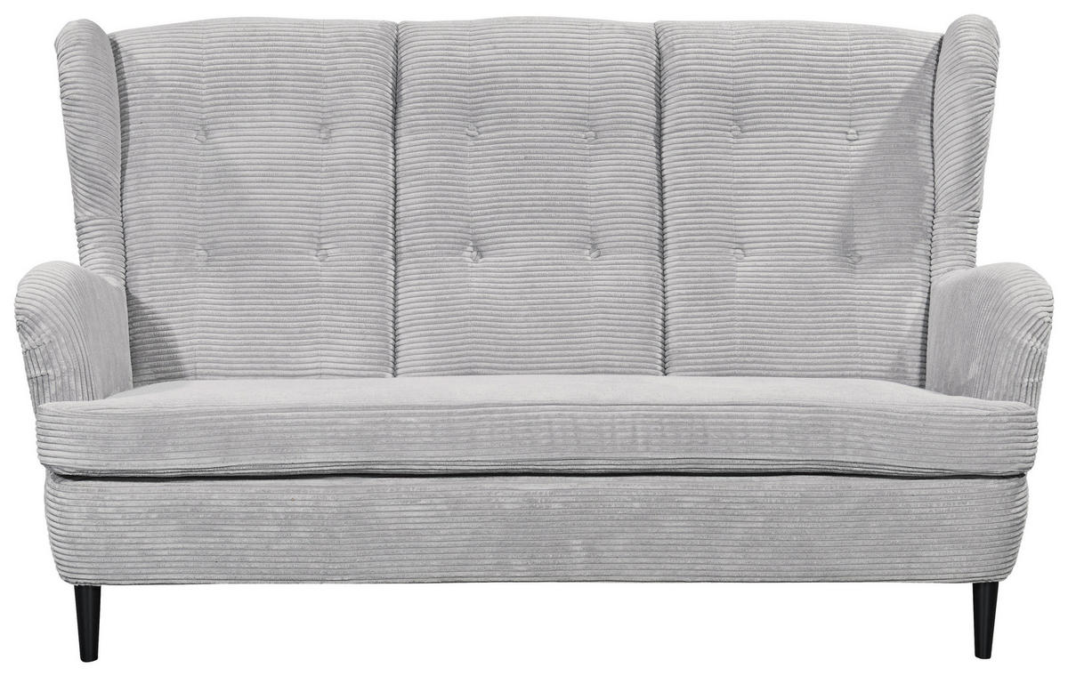 KÜCHENSOFA in Textil Hellgrau  - Hellgrau/Schwarz, Konventionell, Holz/Textil (176/103/98cm) - MID.YOU