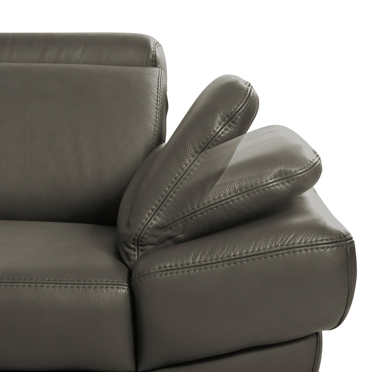 ECKSOFA  in Lederlook Echtleder Schlammfarben  - Schlammfarben/Schwarz, Design, Leder/Textil (211/264cm) - Livetastic