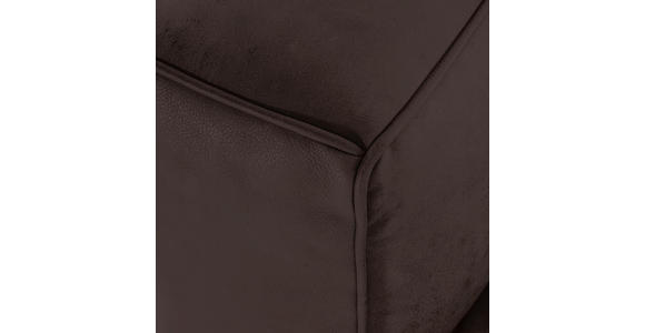 BIGSOFA  in Echtleder Dunkelbraun  - Dunkelbraun/Buchefarben, KONVENTIONELL, Leder/Holz (255/70/110cm) - Carryhome