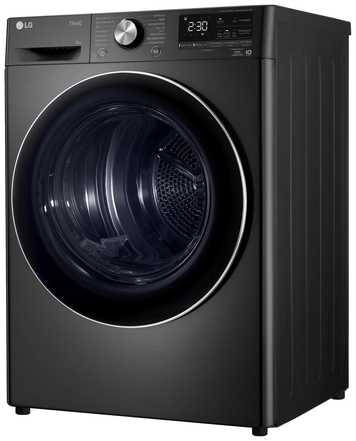 WÄRMEPUMPENTROCKNER RT80V9B  - Chromfarben/Schwarz, Basics, Glas/Kunststoff (59.5/203/67.5cm) - LG