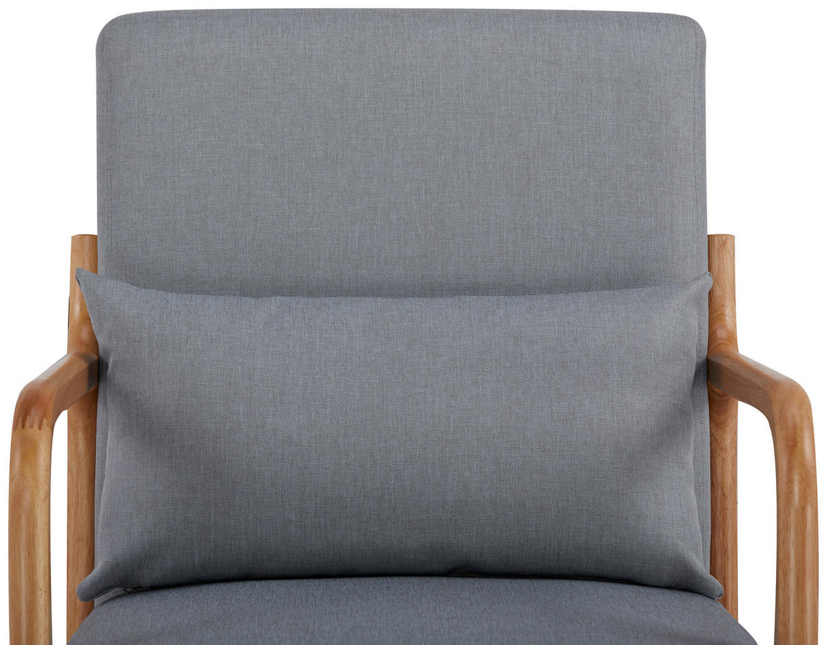 SESSEL in Webstoff Grau  - Naturfarben/Grau, Modern, Holz/Textil (73/76/60cm) - Livetastic