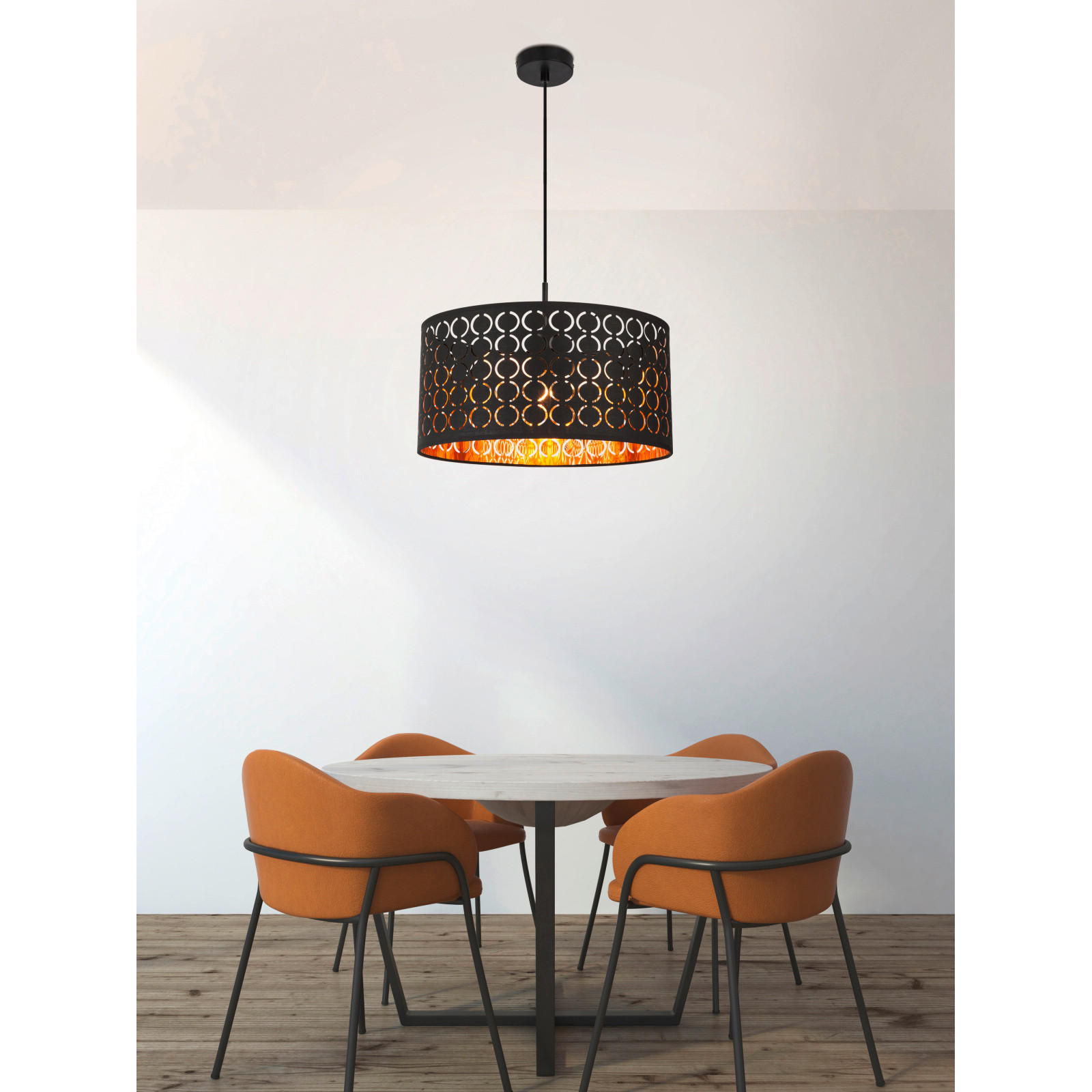 LUSTRĂ 40/140 cm  - auriu/negru, Basics, metal/textil (40/140cm)