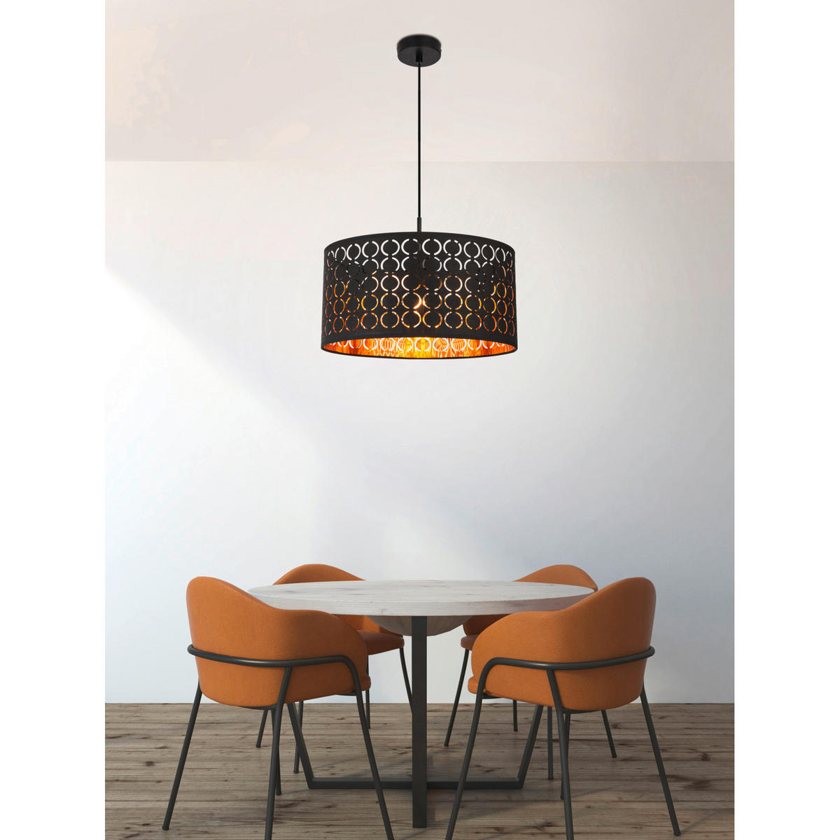 LUSTRĂ 40/140 cm  - auriu/negru, Basics, metal/textil (40/140cm)