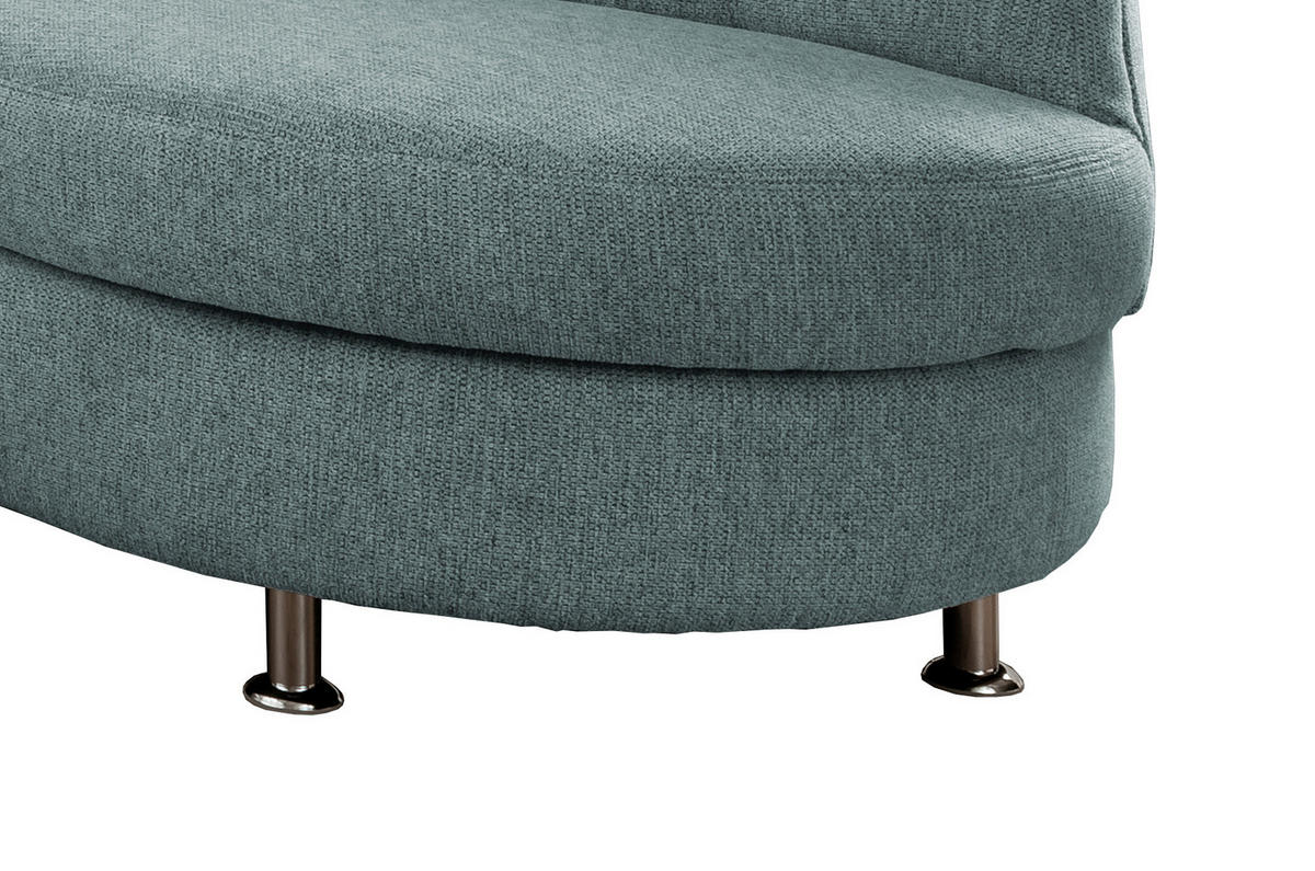ECKSOFA Blau Chenille  - Chromfarben/Blau, MODERN, Textil/Metall (275/236cm) - Livetastic