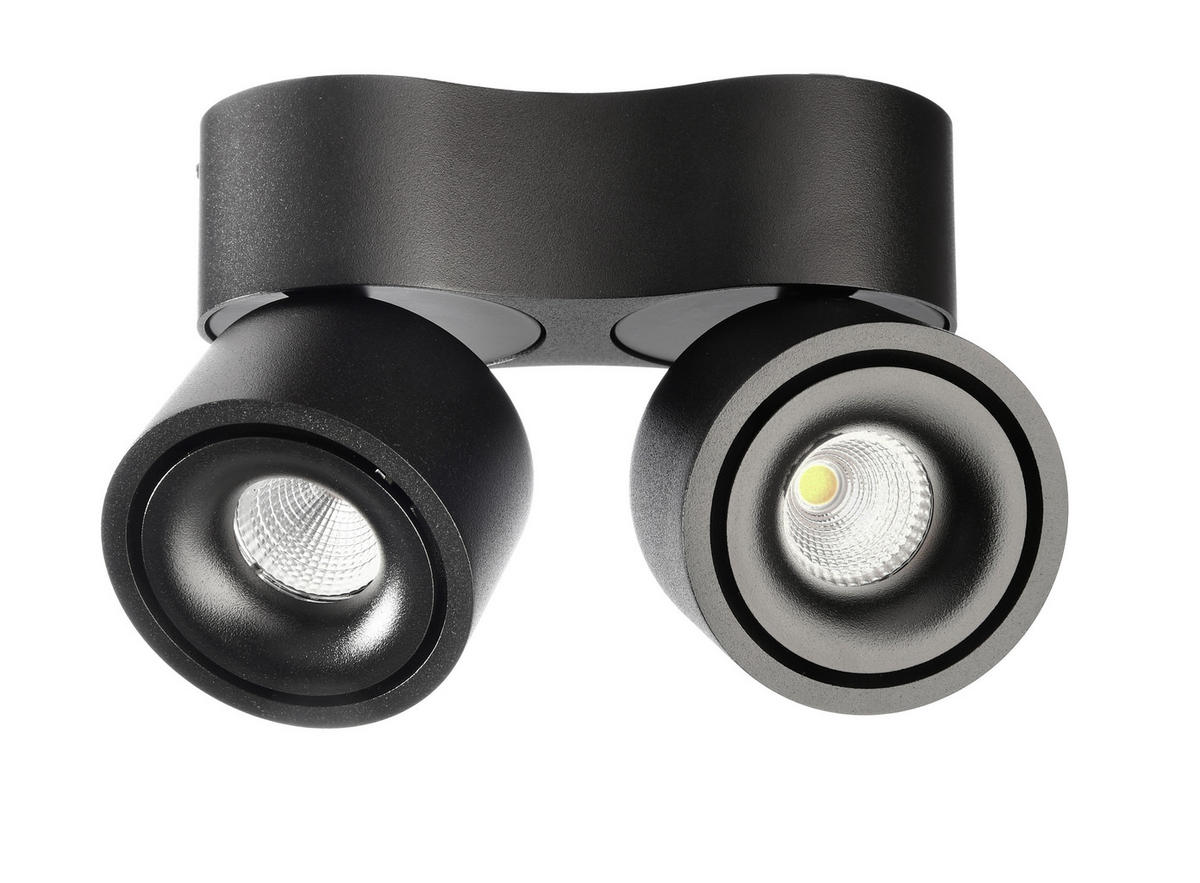 LED-DECKENSTRAHLER - Schwarz, Konventionell, Metall (16/7/9cm)