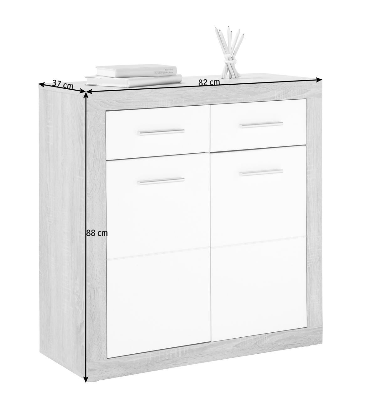 KOMMODE  in  - Silberfarben/Alufarben, Design, Holz/Holzwerkstoff (82/88cm) - Xora