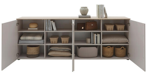 SIDEBOARD  in 240,1/89/43 cm  - Kaschmir/Eichefarben, Design, Holzwerkstoff/Kunststoff (240,1/89/43cm) - Voleo
