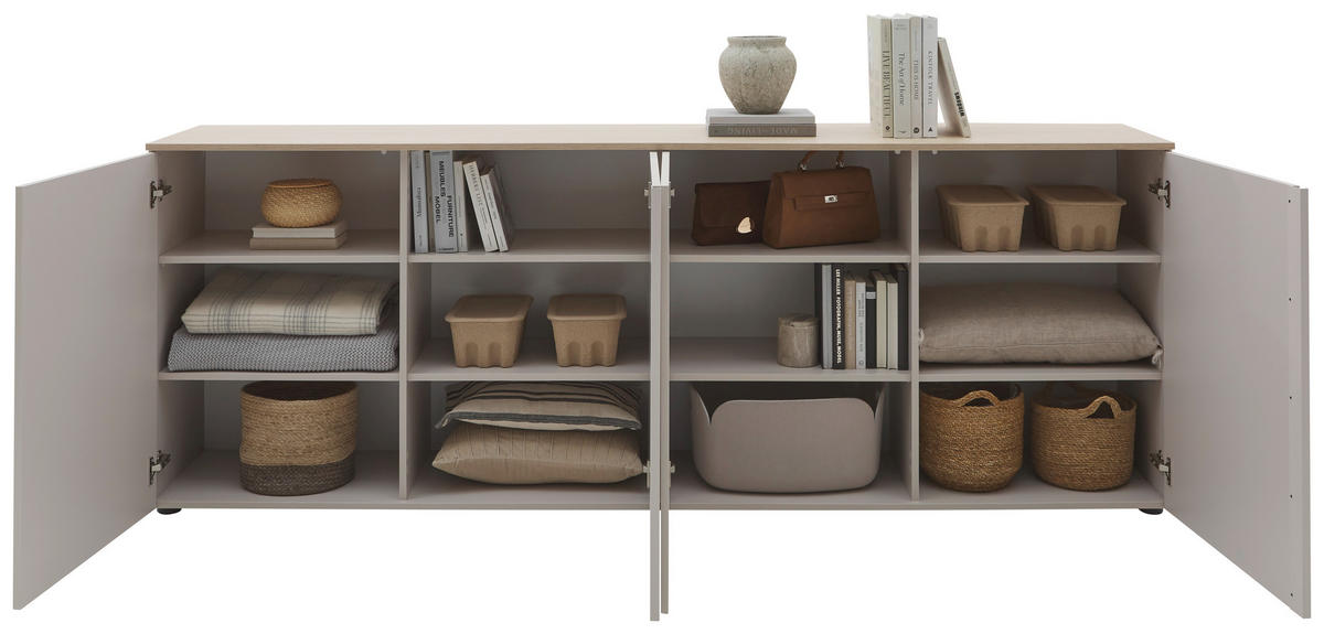 SIDEBOARD  in 240,1/89/43 cm  - Kaschmir/Eichefarben, Design, Holzwerkstoff/Kunststoff (240,1/89/43cm) - Voleo