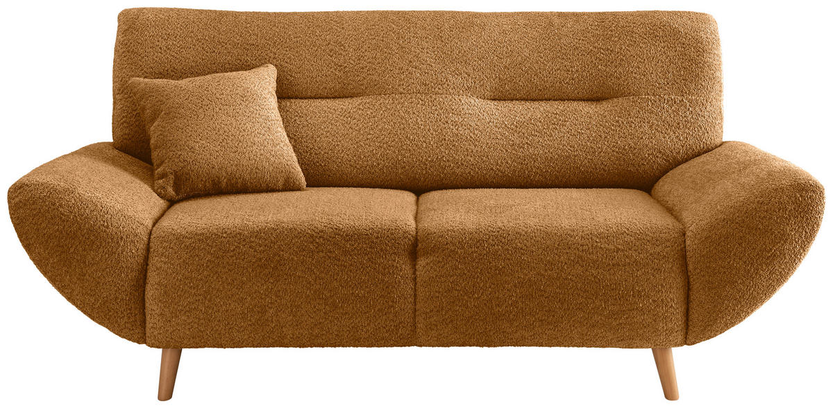 2-SITZER-SOFA in Bouclé Goldfarben  - Wildeiche/Goldfarben, KONVENTIONELL, Holz/Textil (173/81/90cm) - MID.YOU