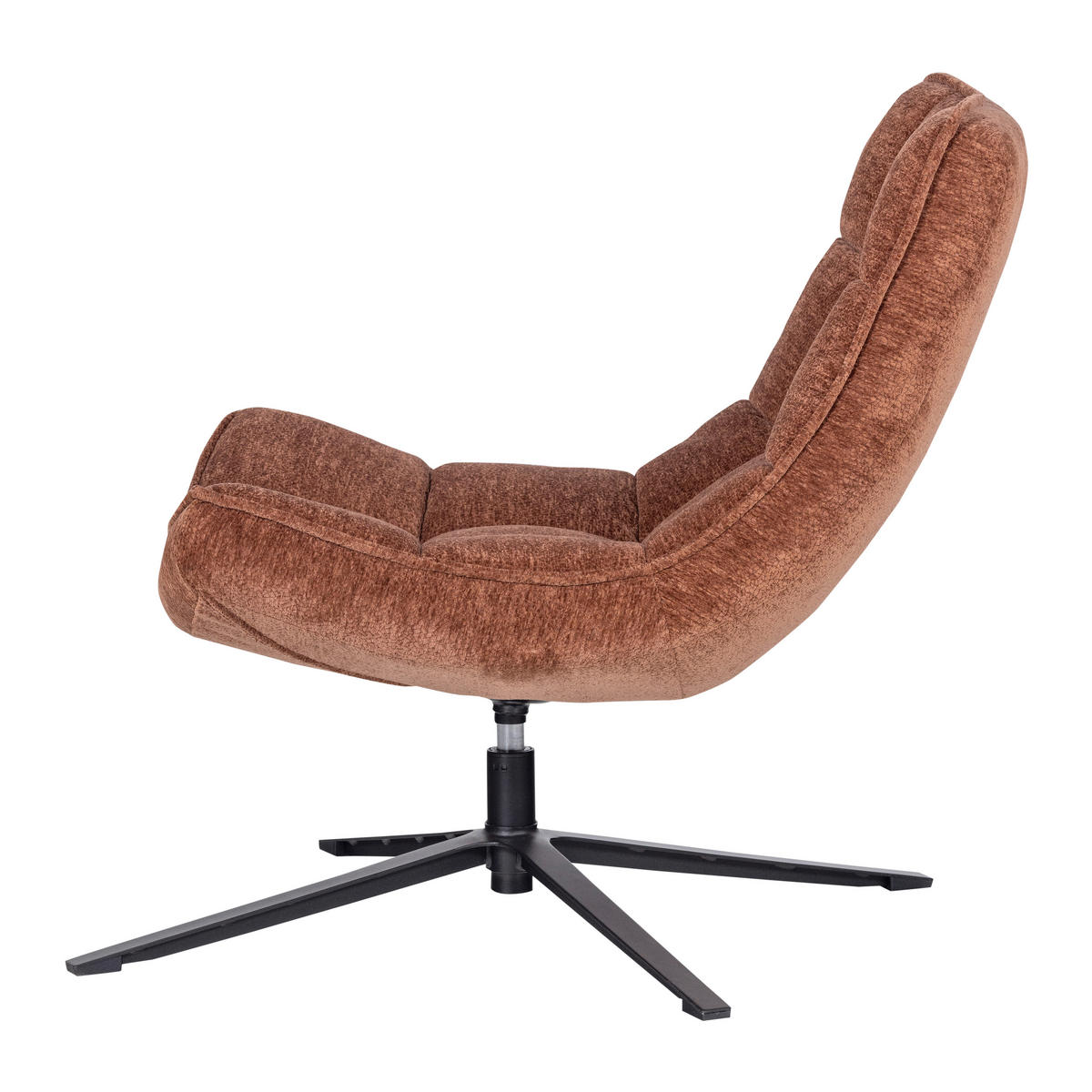 SESSEL in Chenille Braun  - Schwarz/Braun, MODERN, Textil/Metall (74/84/86cm) - Livetastic