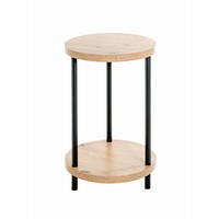 BEISTELLTISCH in Metall, Holzwerkstoff 30/30/50 cm  - Eichefarben/Schwarz, Trend, Holzwerkstoff/Metall (30/30/50cm)