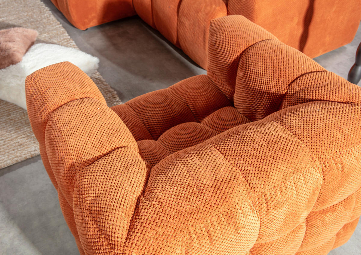 FOTEL - fekete/rozsdavörös, Konventionell, textil/fém (97/71/87cm) - Carryhome