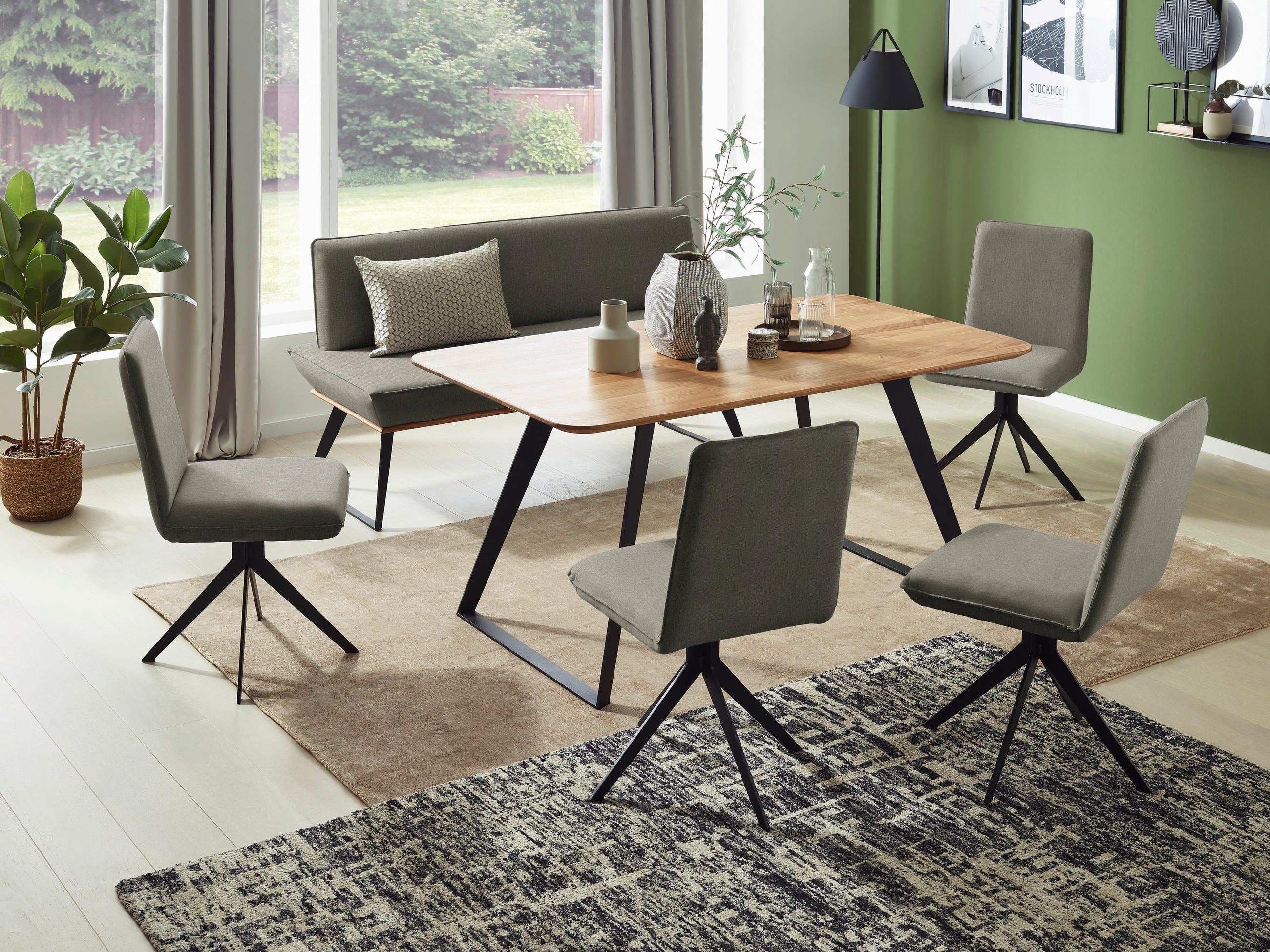 STUHL  in Stahl Webstoff Metall, Textil  - Dunkelbraun/Schwarz, Design, Textil/Metall (46,5/87/64cm) - Voleo