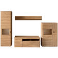 WOHNWAND  in Eichefarben  325/206/52 cm  - Eichefarben/Silberfarben, KONVENTIONELL, Glas/Holzwerkstoff (325/206/52cm) - Cantus