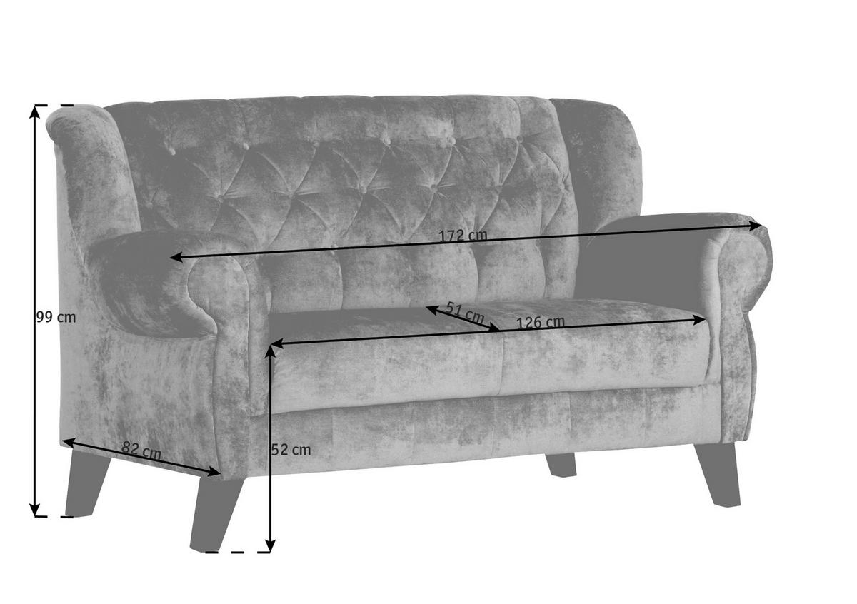 2-SITZER-SOFA in Chenille Schlammfarben  - Schlammfarben/Dunkelbraun, Trend, Holz/Textil (172/99/82cm) - MID.YOU