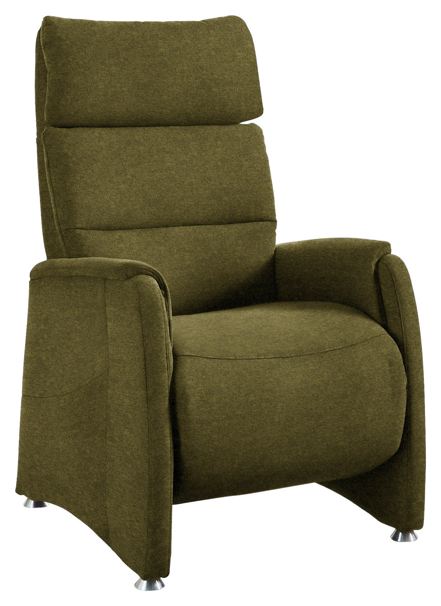 FERNSEHSESSEL in Flachgewebe Olivgrün  - Alufarben/Olivgrün, KONVENTIONELL, Textil/Metall (69/111/83cm) - Cantus