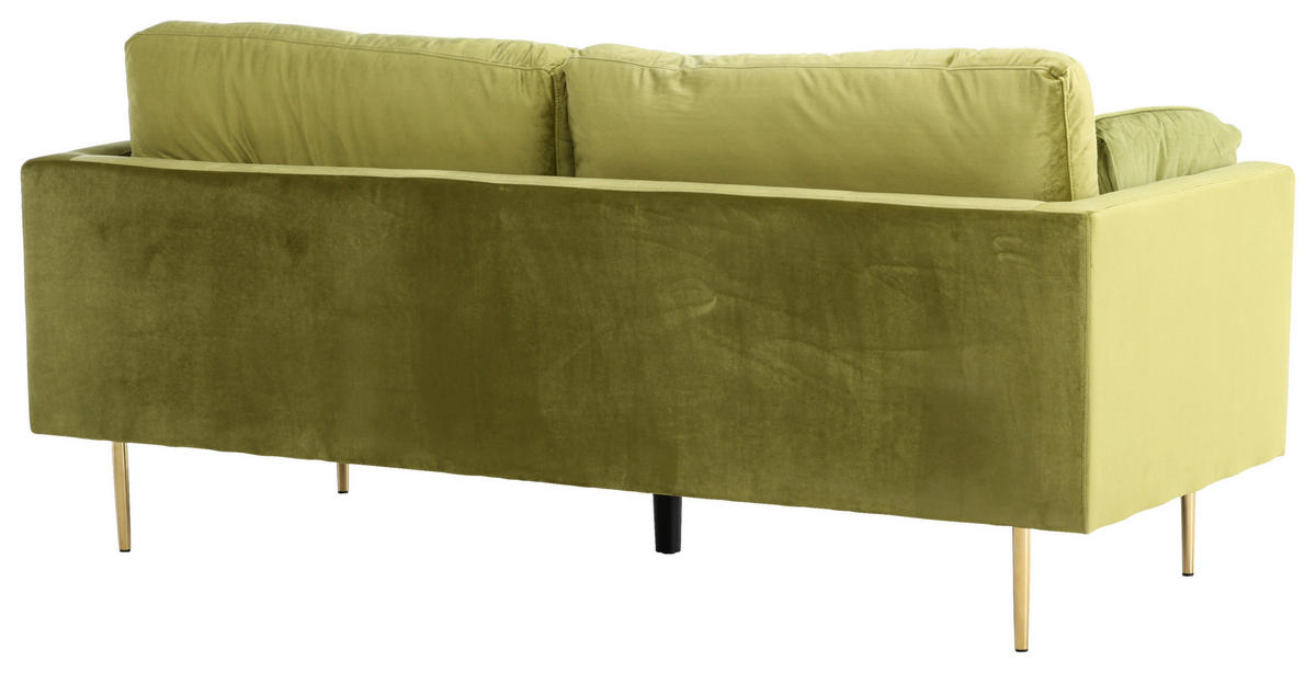 2-SITS SOFFA i metall, textil grön, guldfärgad  - grön/guldfärgad, Design, metall/textil (203/84/90cm) - Livetastic
