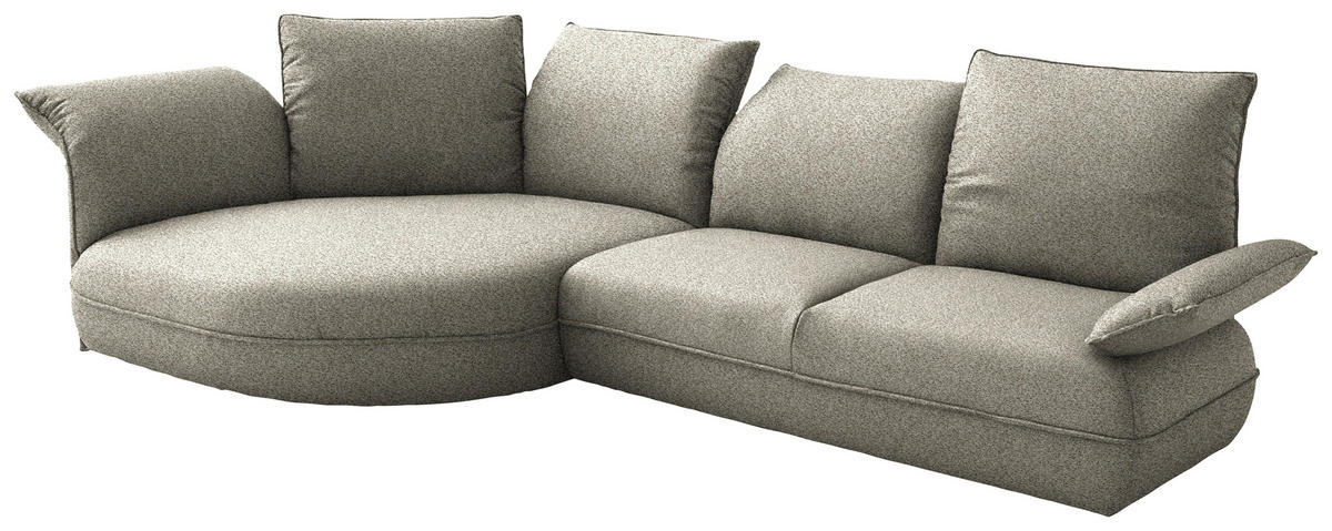 ECKSOFA  in Chenille Greige  154/343 cm  - Greige/Schwarz, Design, Kunststoff/Textil (154/343cm) - Koinor