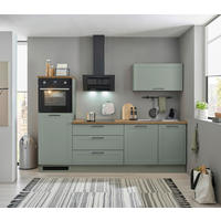 KÜCHENLEERBLOCK 260 cm   in Grün, Eiche Artisan  - Schwarz/Eiche Artisan, Design, Holzwerkstoff/Metall (260cm) - MID.YOU