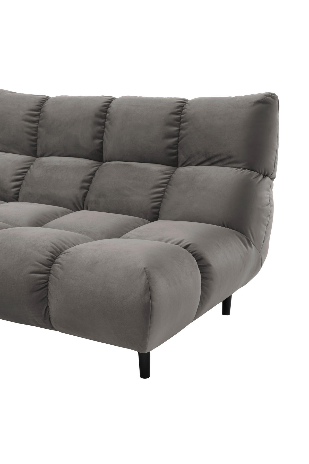 ECKSOFA Grau Velours  - Schwarz/Grau, Design, Holz/Textil (178/293cm) - Pure Home Lifestyle