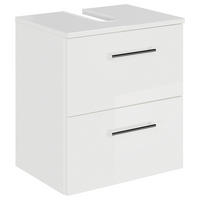 WASCHBECKENUNTERSCHRANK 45/49,8/33,3 cm  - Chromfarben/Weiß Hochglanz, KONVENTIONELL, Holzwerkstoff/Metall (45/49,8/33,3cm) - Sadena