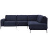ECKSOFA in Flachgewebe Dunkelblau  - Schwarz/Dunkelblau, Design, Textil/Metall (260/210cm) - Johann Jakob