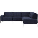ECKSOFA in Flachgewebe Dunkelblau  260/210 cm  - Schwarz/Dunkelblau, Design, Textil/Metall (260/210cm) - Johann Jakob