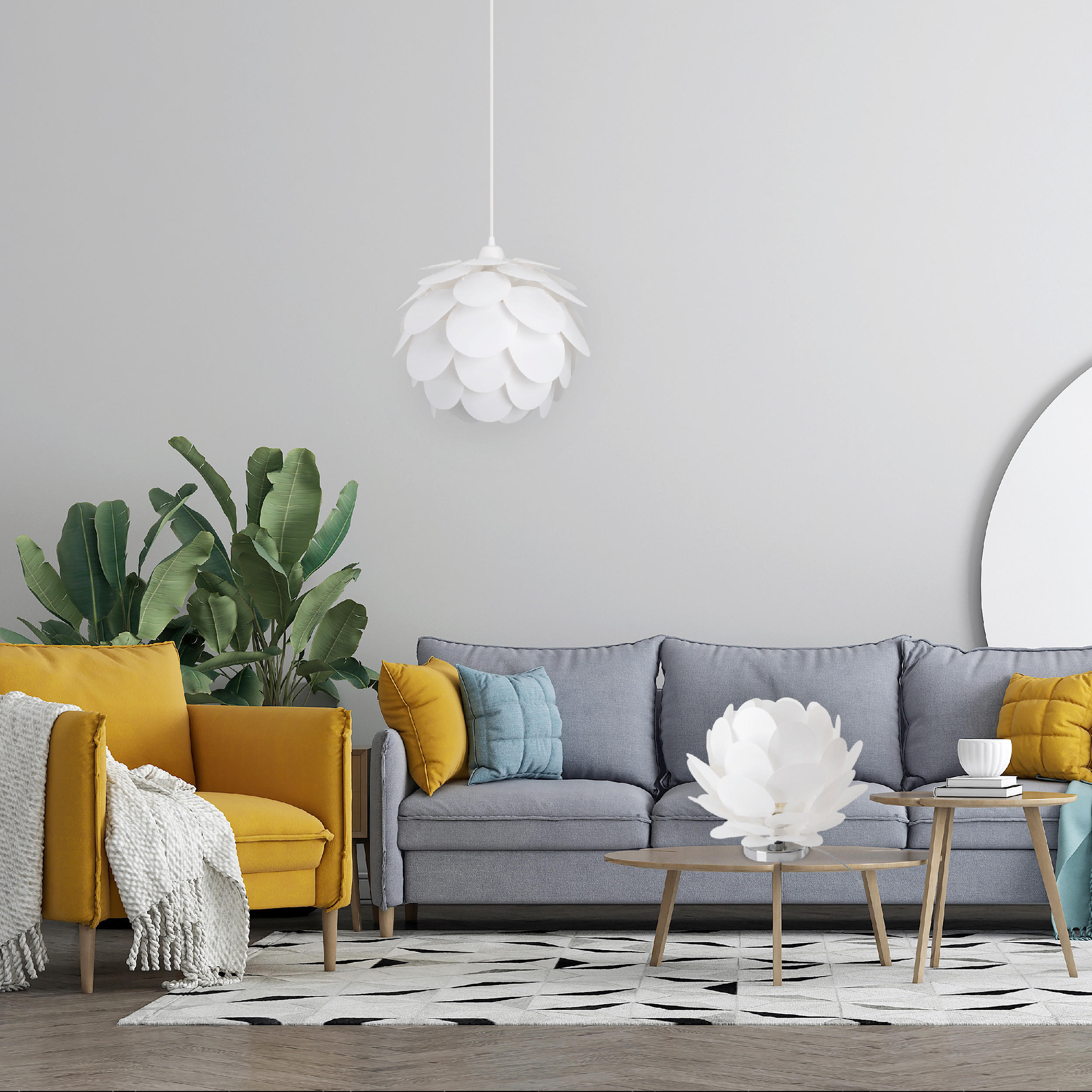 TISCHLEUCHTE 41/31 cm   - Silberfarben/Weiß, LIFESTYLE, Kunststoff/Metall (41/31cm) - Näve