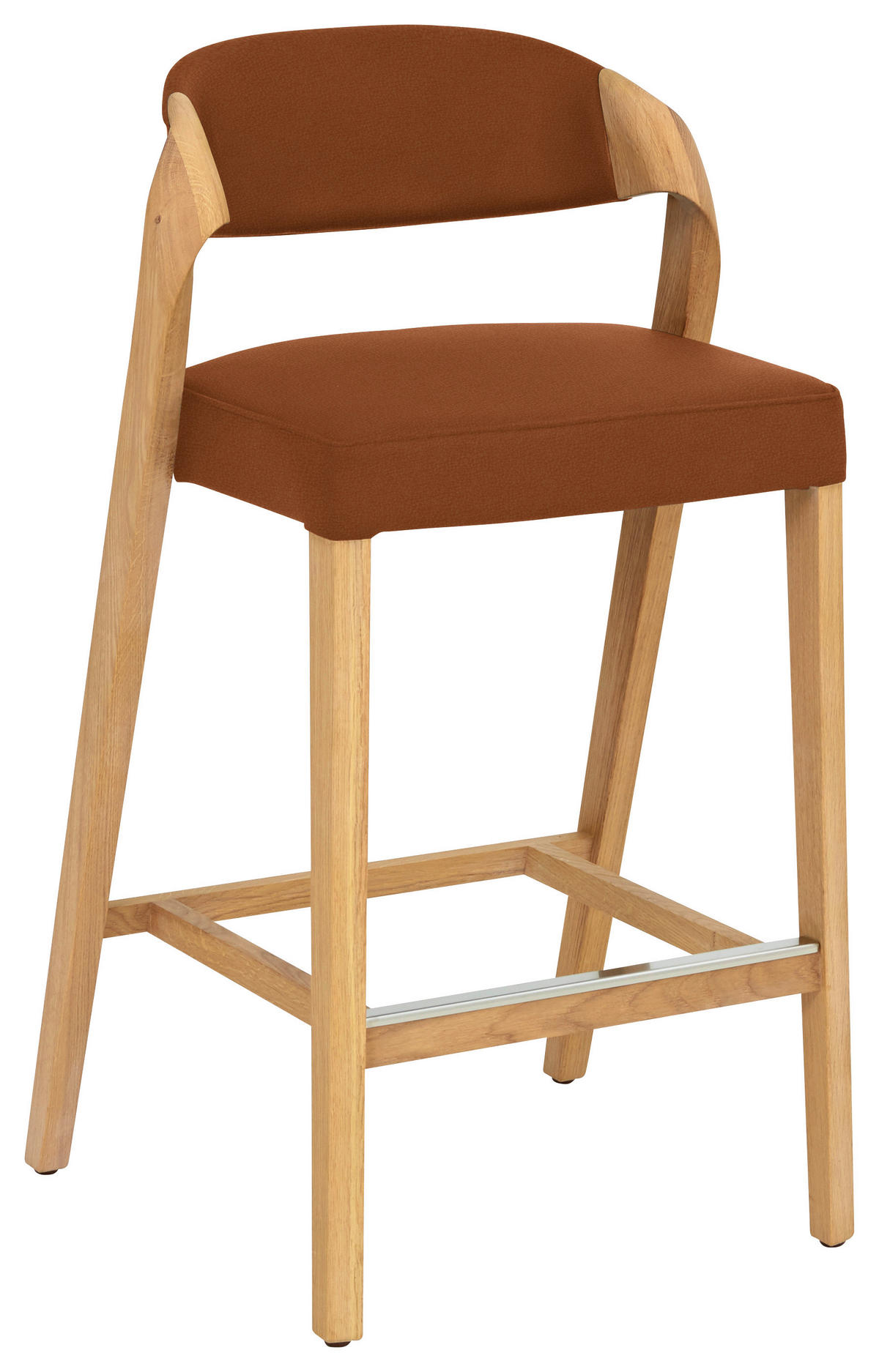 TRESENSTUHL in Cognac, Wildeiche  - Wildeiche/Cognac, Natur, Leder/Holz (51/93/49cm) - Voglauer