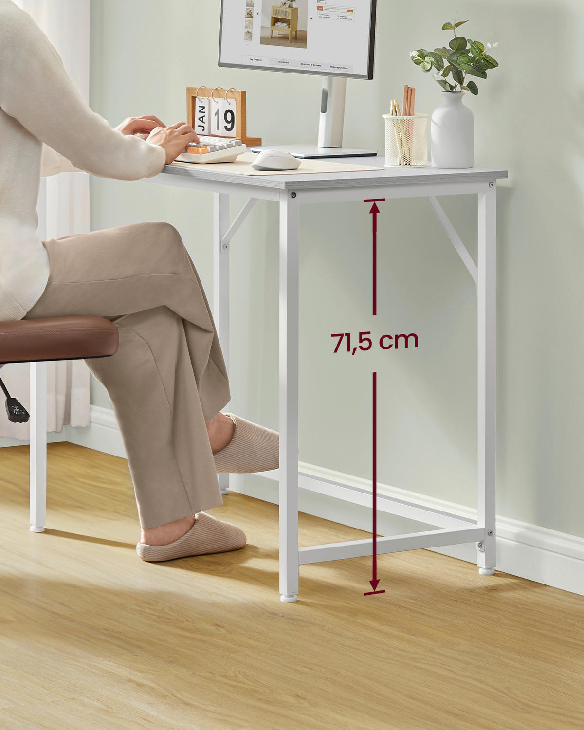 COMPUTERTISCH 100/50/76 cm  - Weiß, Basics, Holzwerkstoff/Metall (100/50/76cm) - Boxxx
