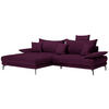 ECKSOFA PRATO Beere Mikrofaser  - Beere/Schwarz, MODERN, Textil/Metall (176/292cm) - MID.YOU