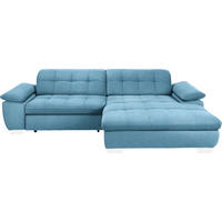 ECKSOFA in Mikrofaser Pastellblau  - Chromfarben/Pastellblau, Design, Textil/Metall (265/180cm) - Carryhome