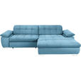 ECKSOFA in Mikrofaser Pastellblau  - Chromfarben/Pastellblau, Design, Textil/Metall (265/180cm) - Carryhome