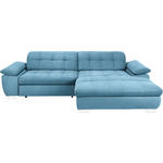 ECKSOFA in Mikrofaser Pastellblau  - Chromfarben/Pastellblau, Design, Textil/Metall (265/180cm) - Carryhome