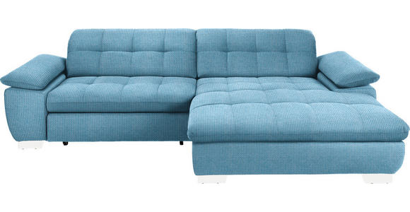 ECKSOFA in Mikrofaser Pastellblau  - Chromfarben/Pastellblau, Design, Textil/Metall (265/180cm) - Carryhome