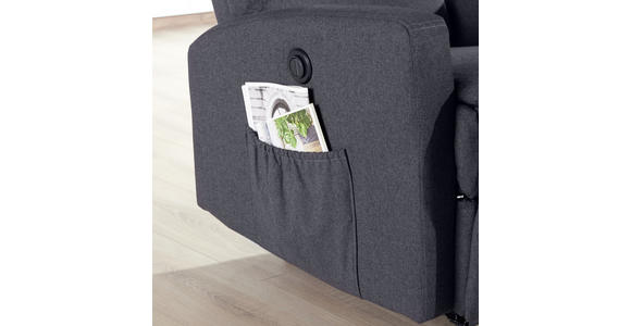 FERNSEHSESSEL Webstoff Anthrazit  - Anthrazit/Weiß, Design, Textil/Metall (76/87-102/93-156cm) - Carryhome