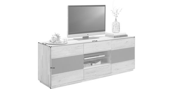 LOWBOARD in 177/65/42 cm - Eichefarben/Anthrazit, Design, Glas/Holz (177/65/42cm) - Waldwelt