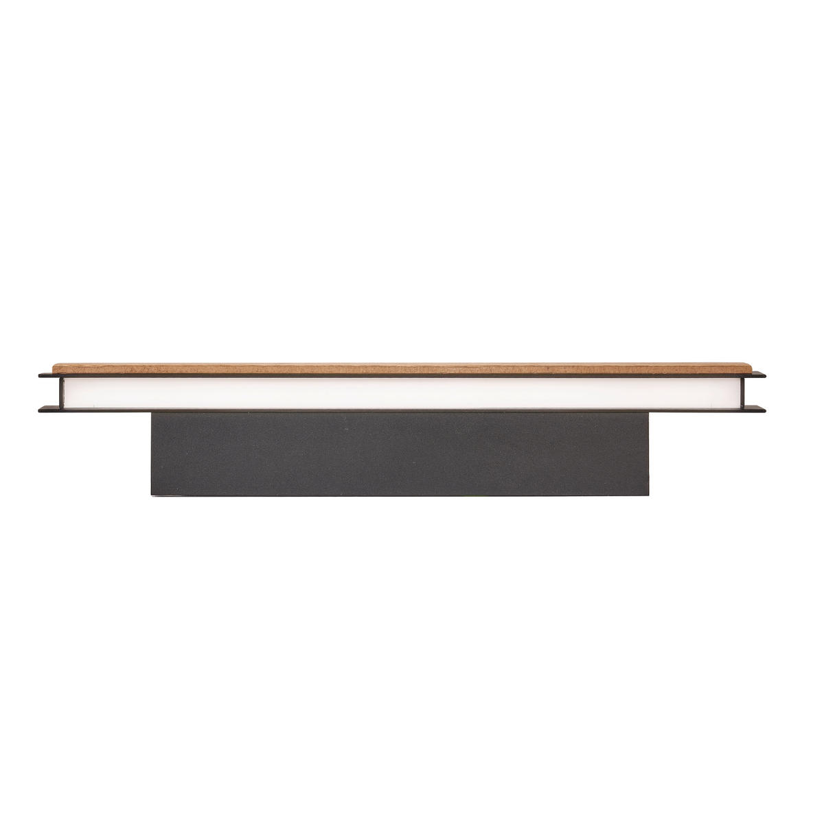 LED-WANDLEUCHTE Form 44/5,5/7,8 cm  - Eichefarben/Schwarz, Design, Holz/Metall (44/5,5/7,8cm) - Grossmann