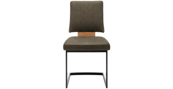 SCHWINGSTUHL  in Stahl Mikrofaser  - Schlammfarben/Eichefarben, Design, Holz/Textil (50/88/60cm) - Venda