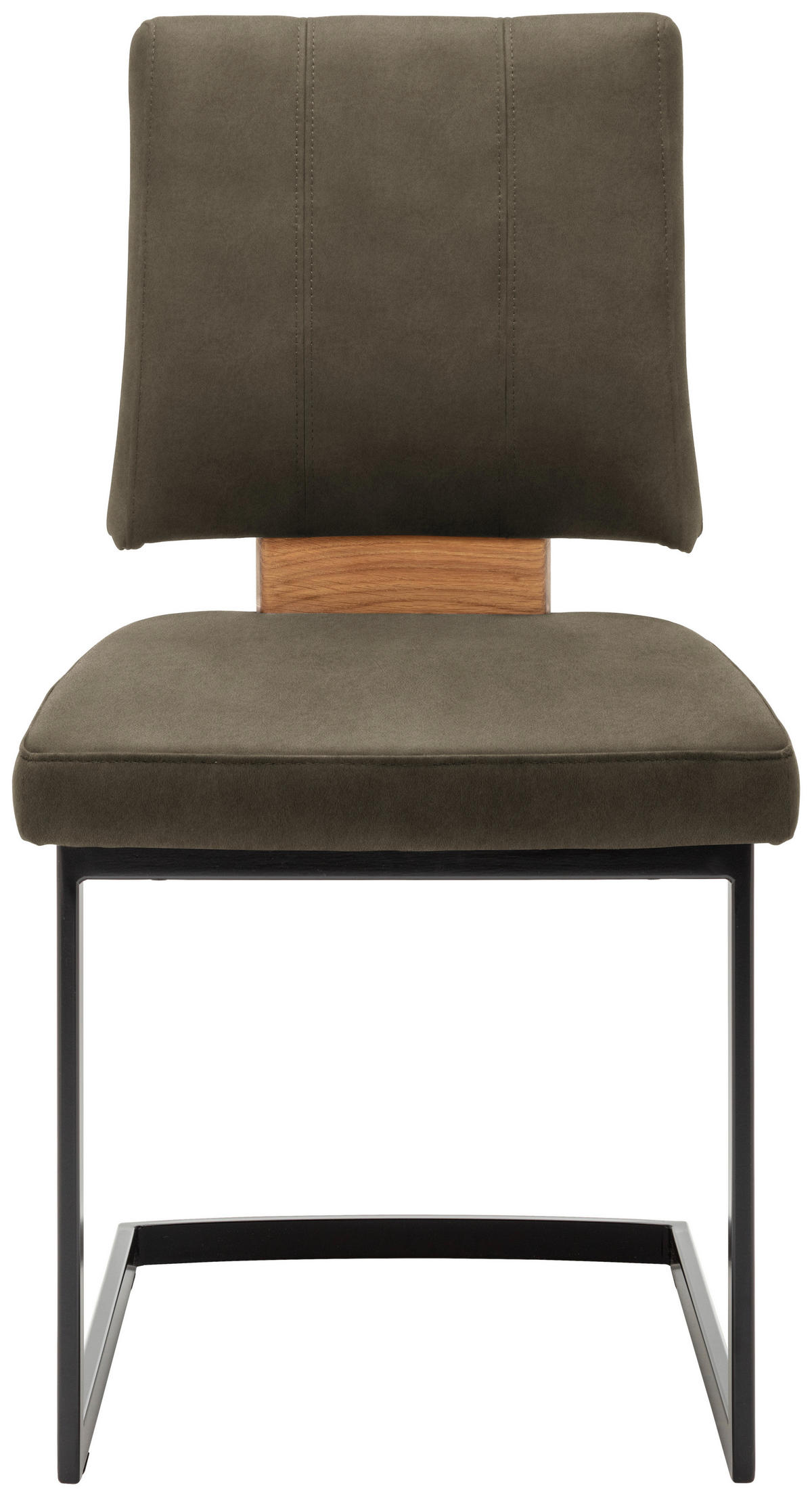 SCHWINGSTUHL  in Stahl Mikrofaser  - Schlammfarben/Eichefarben, Design, Holz/Textil (50/88/60cm) - Venda