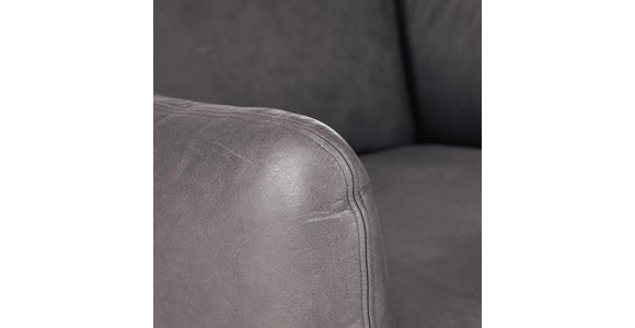 SESSEL in Echtleder Grau  - Schwarz/Grau, KONVENTIONELL, Leder/Metall (100/80/90cm) - Carryhome